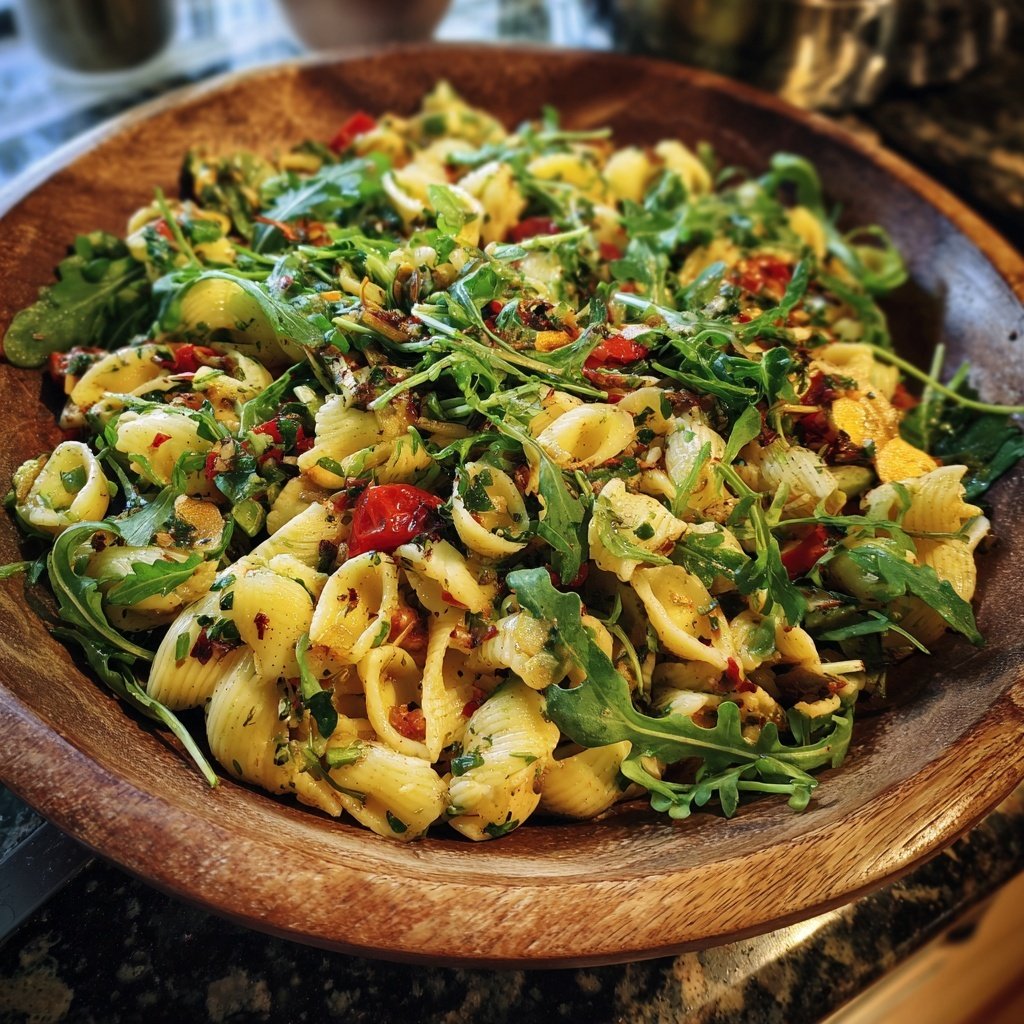 Mediterraner Nudelsalat Mit Rucola