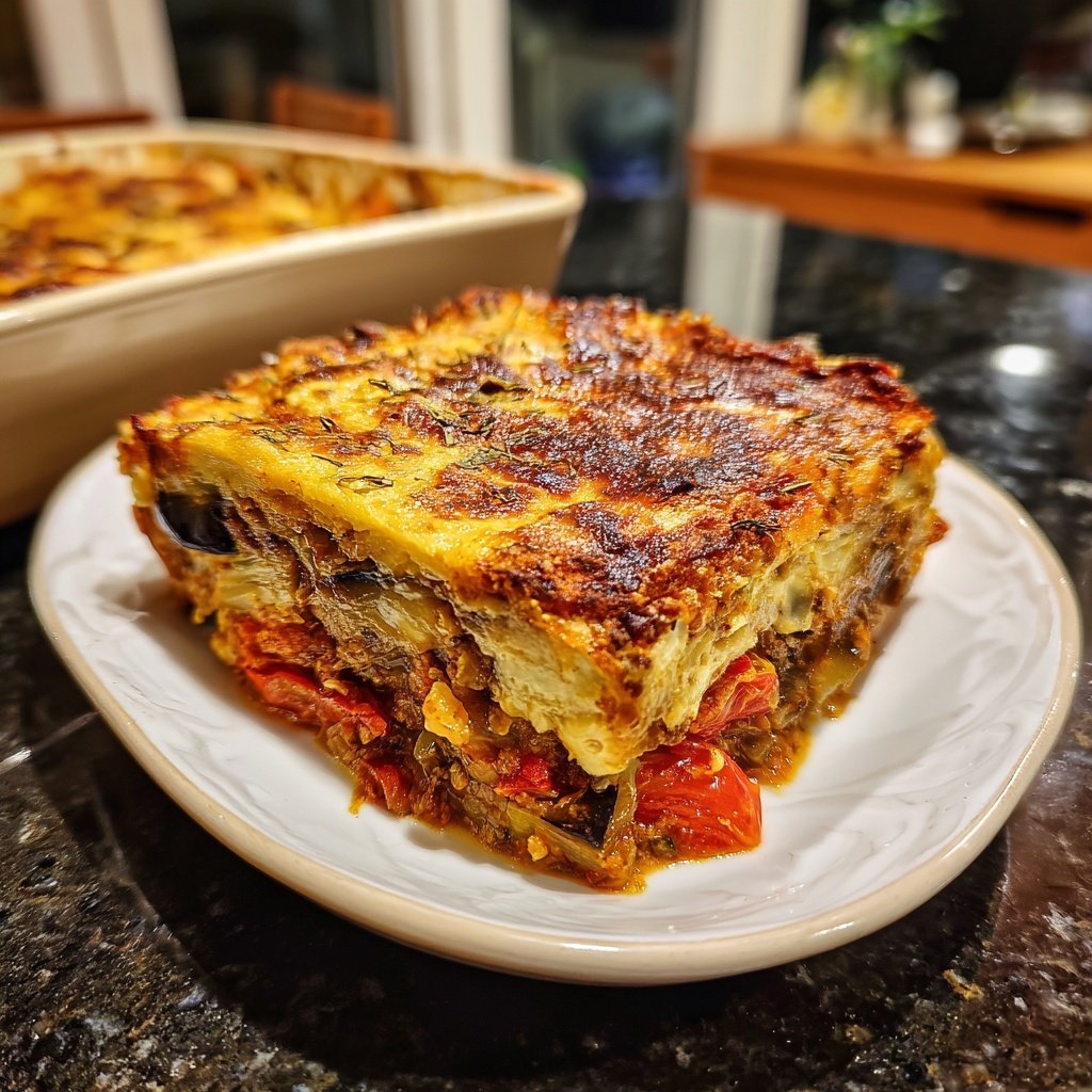 Vegetarische Moussaka mit Auberginen