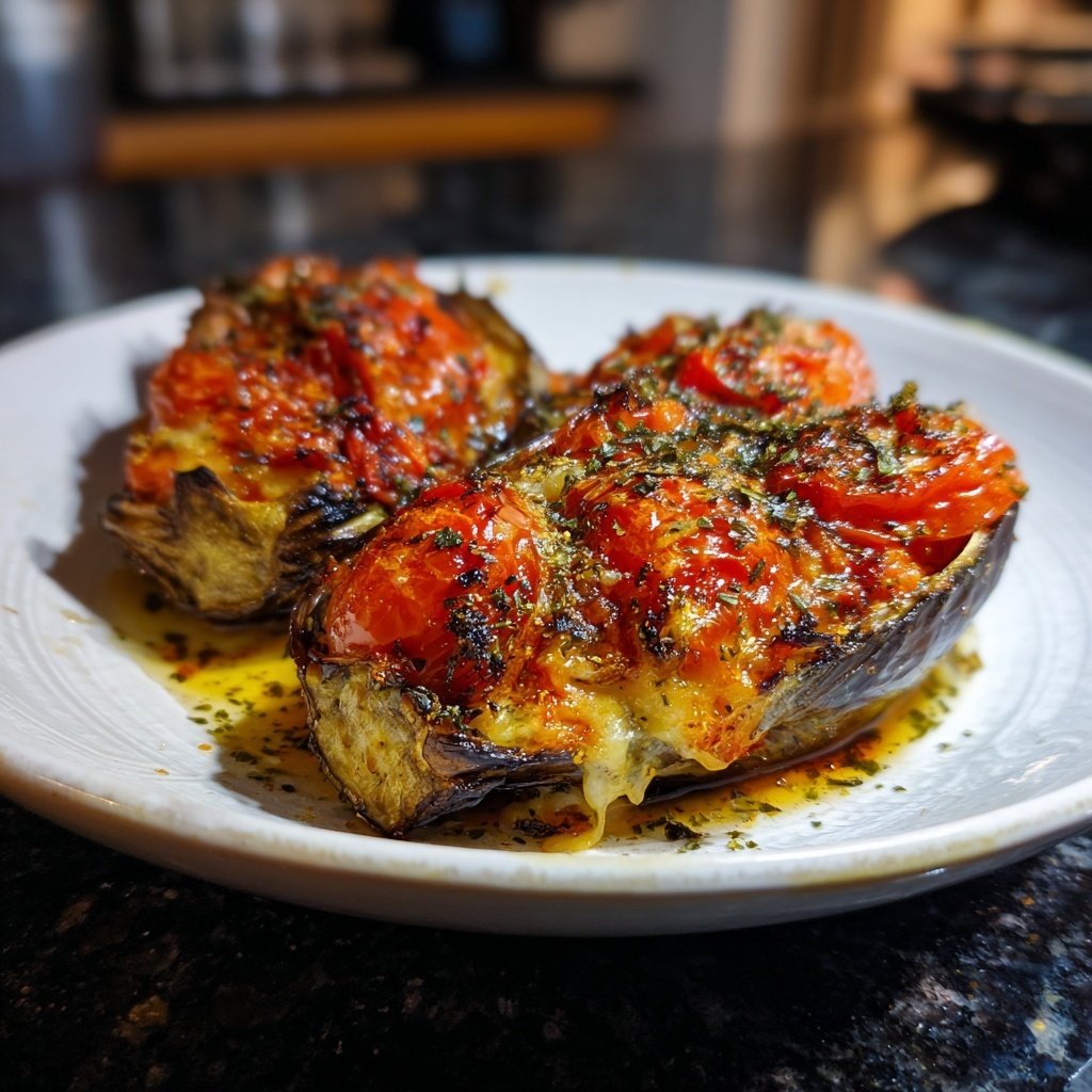 Gefüllte Auberginen mit Tomaten