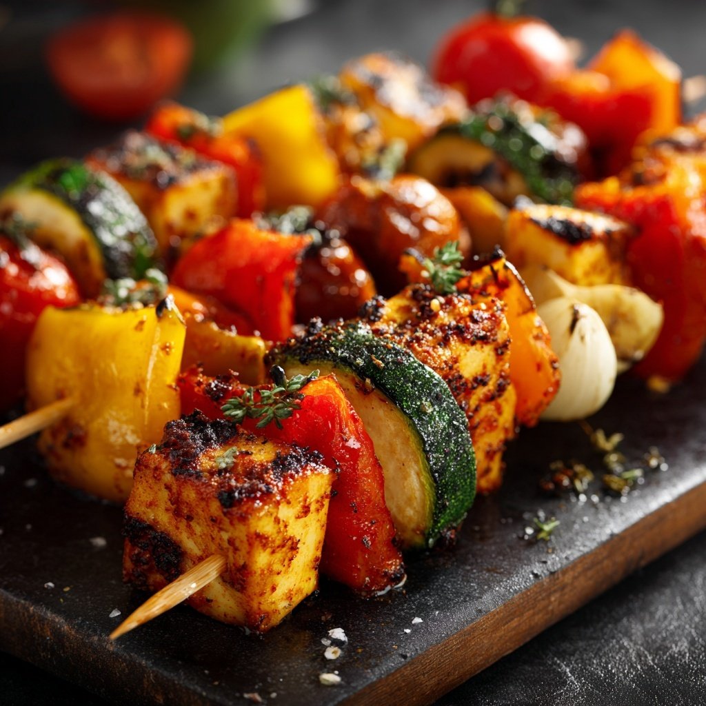 Grillspieße Mit Gemüse Und Tofu