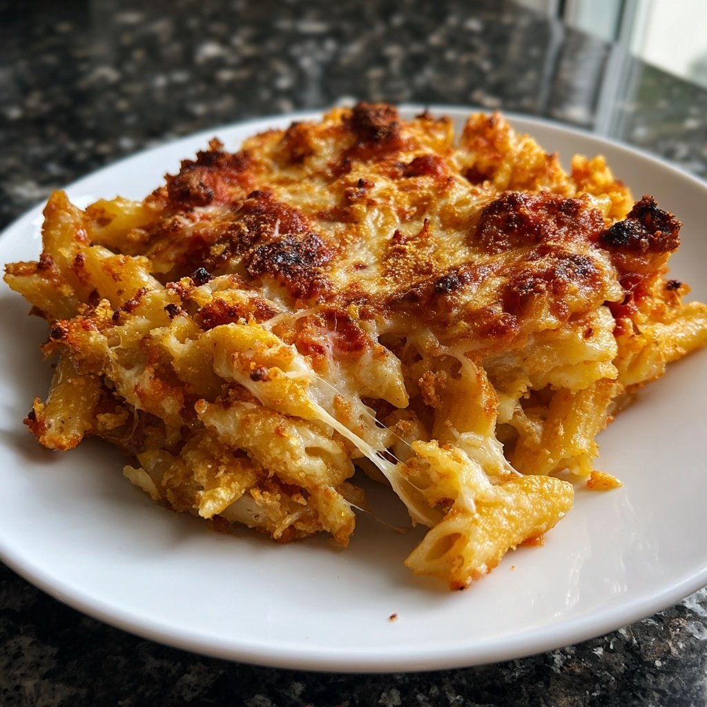 Nudelauflauf mit Tomatensauce