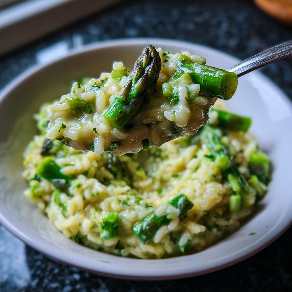 Grüner Spargel Risotto Cremig