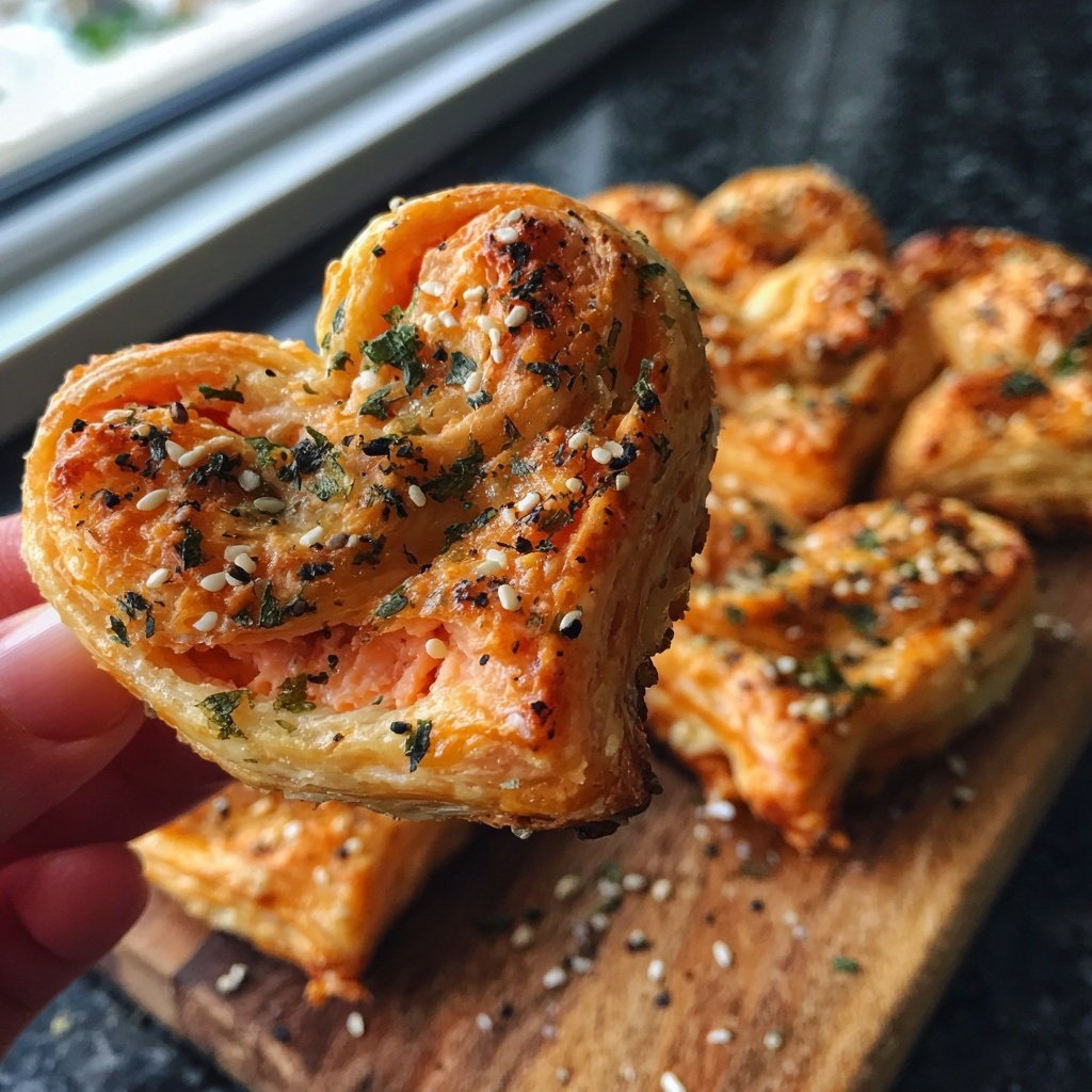 Blätterteig-Herzen mit Lachscreme